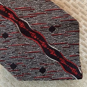 Vintage Manhattan Shirt Co., Men’s Skinny Tie -black, red and white